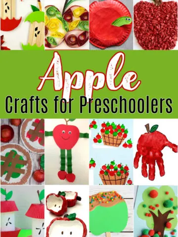 Collage of Apple Crafts for Preschoolers
