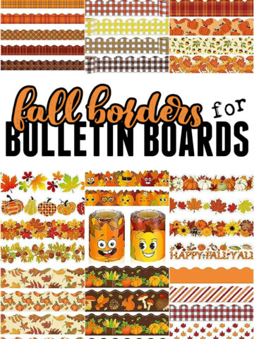 collage of fall borders for bulletin boards