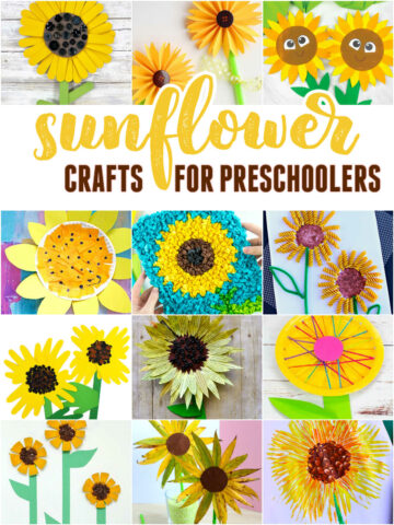 Collage of Sunflower Crafts for Preschoolers