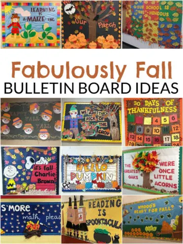 Collage of Fall Bulletin Board Ideas
