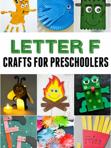 Collage of Letter F Crafts for Preschoolers