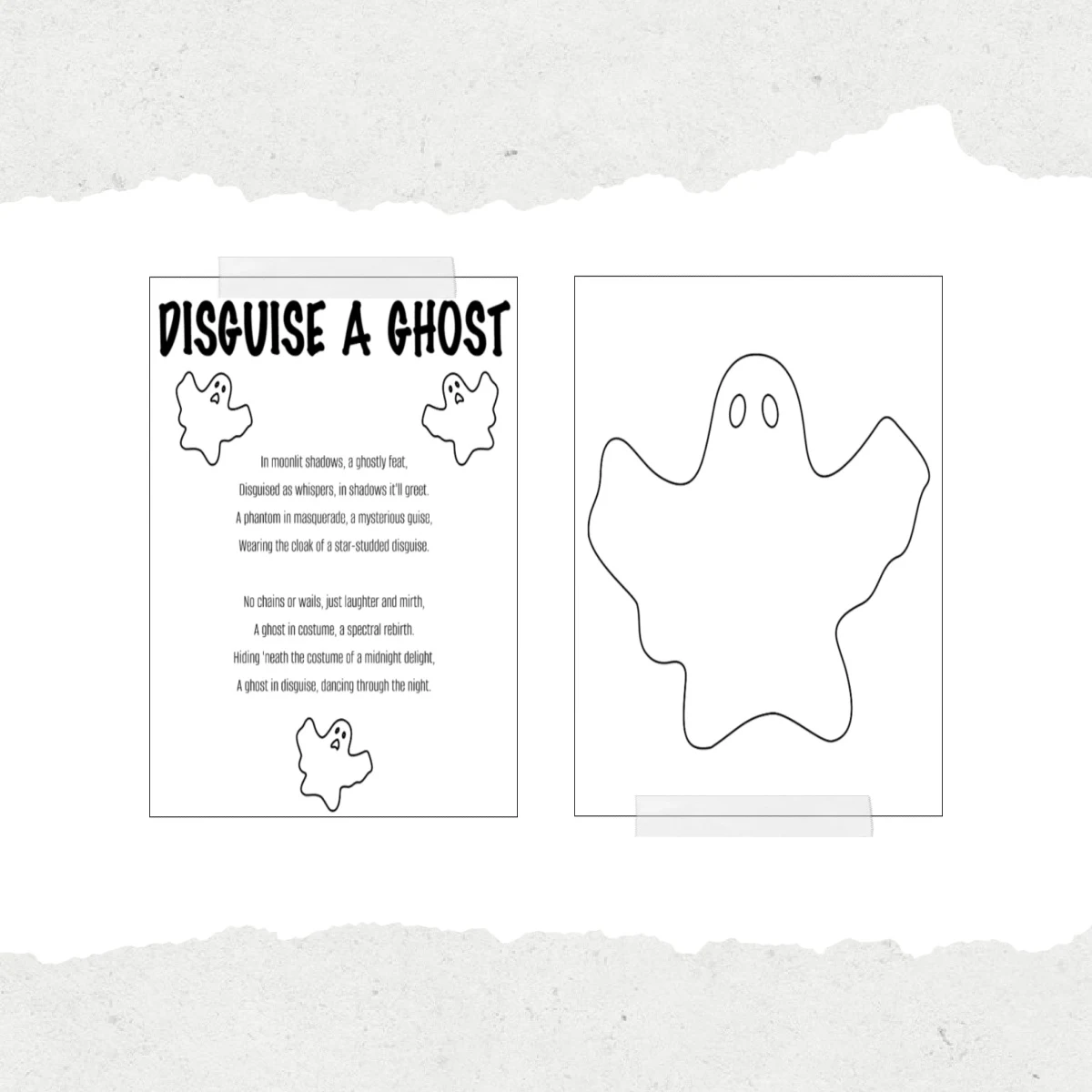 examples of the disguise a ghost free printables