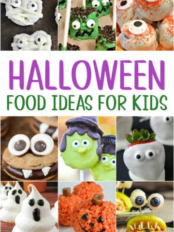 Collage of Halloween Food Ideas for Kids