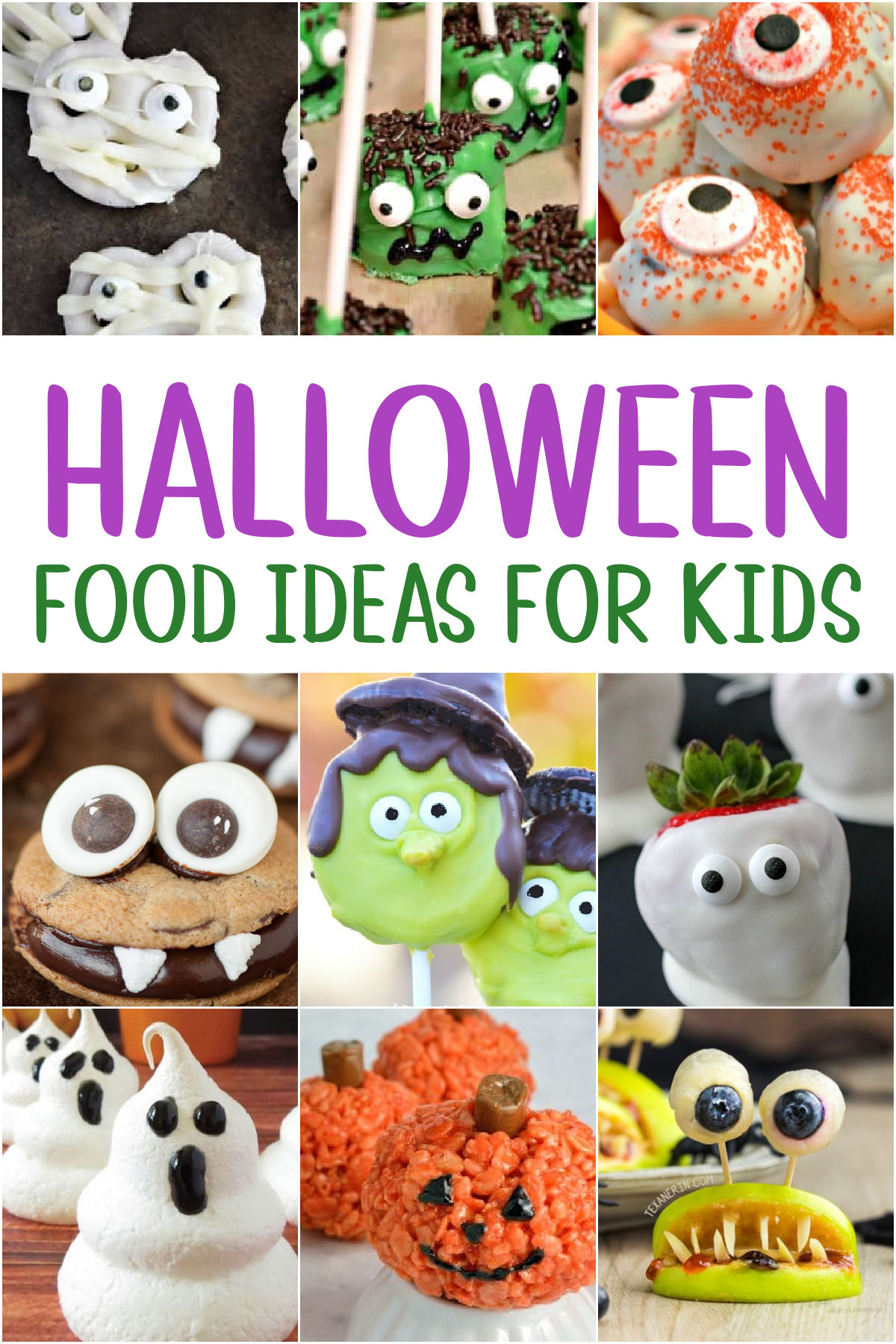 Collage of Halloween Food Ideas for Kids