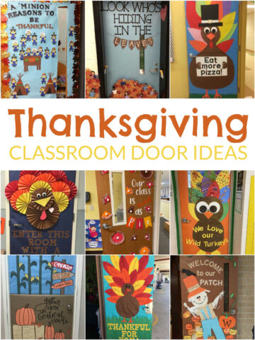 Collage of Thanksgiving Classroom Door Ideas