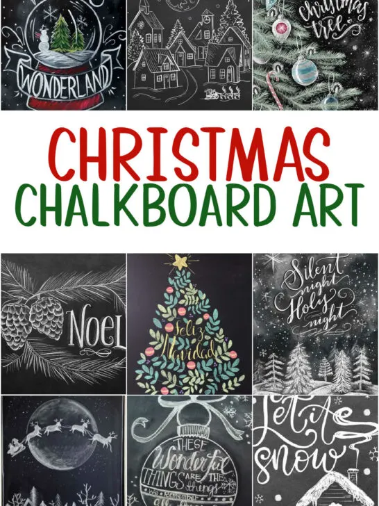 Collage of Christmas Chalkboard Art Ideas