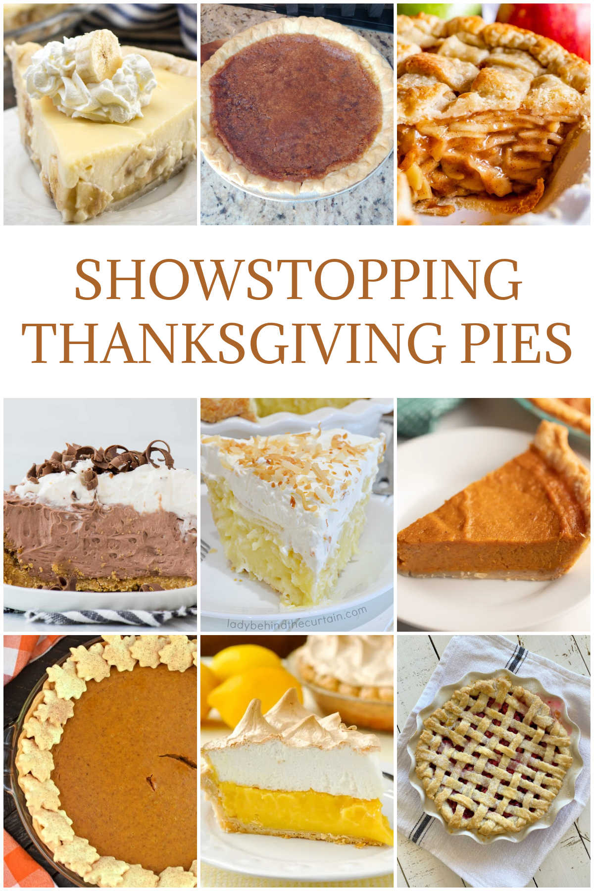 Collage of Pies for Thanksgiving