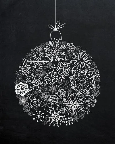 Snowflake Ornament Christmas Chalkboard Art .webp