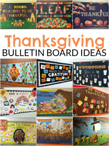 Collage of Thanksgiving Bulletin Board Ideas