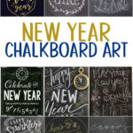 Collage of New Year Chalkboard Art Ideas