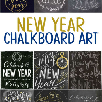 Collage of New Year Chalkboard Art Ideas