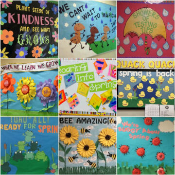 Collage of Spring Bulletin Board Ideas