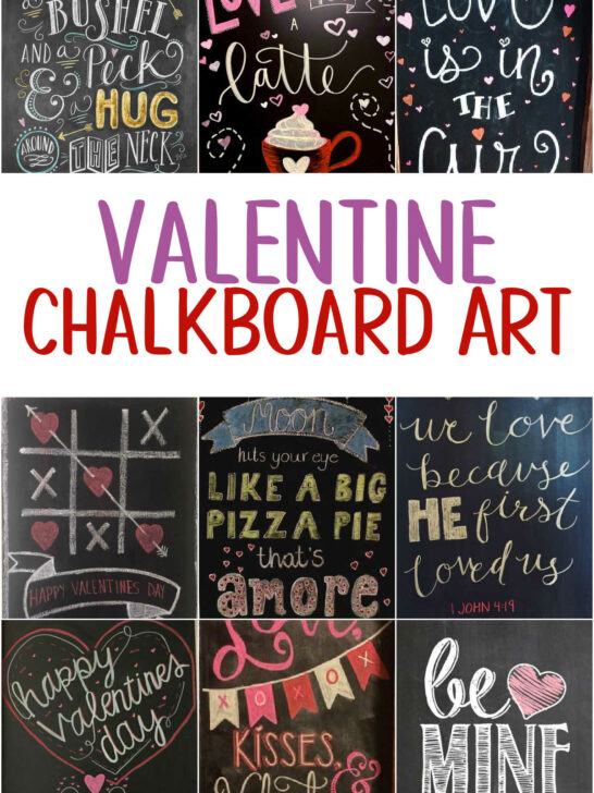 Collage of Valentines Chalkboard Art Ideas