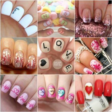 Collage of Valentine's Day Nails